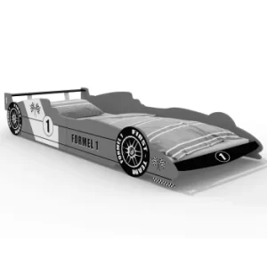 Kids Car Bed F1 Racing Silver