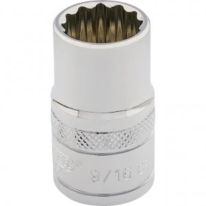 Draper 3/8" Drive Polished Finish Hi Torq Bi Hexagon Socket Imperial 3/8" 9/16"