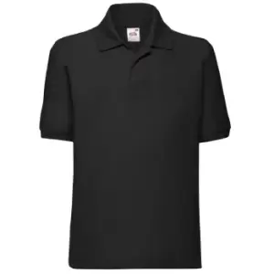 Fruit Of The Loom Childrens/Kids Unisex 65/35 Pique Polo Shirt (7-8) (Black)