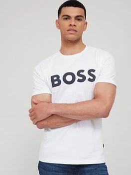 BOSS Thinking 1 Large Logo T-Shirt - White, Size L, Men