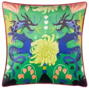 Dragons Illustrated Cushion Green