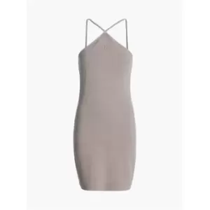 Calvin Klein Jeans Waffle Halter Dress - Brown