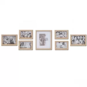 iFrame Set of 7 Natural Wood Finish Frames