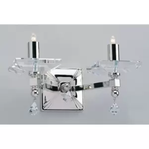 Impex Capri Optic Crystal Nickel Candle Wall Lamp