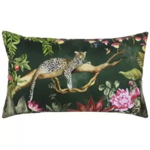 Evans Lichfield Leopard Outdoor Cushion Cover (One Size) (Forest)