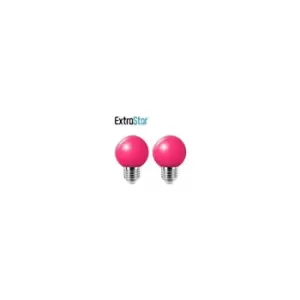 Extrastar UK - 4W Purple LED Golf Ball Modern Coloured Light Bulb E27 (Pack of 2)