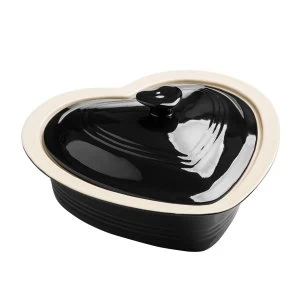 Premier Housewares Amour Heart Shape Stoneware Oven Dish - Black