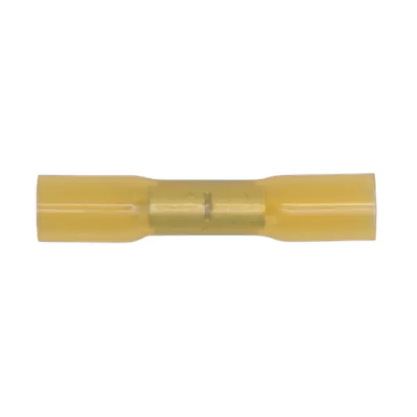 Sealey YTSB50 Heat Shrink Butt Connector Terminal &#216;6.8mm Yellow Pack of 50