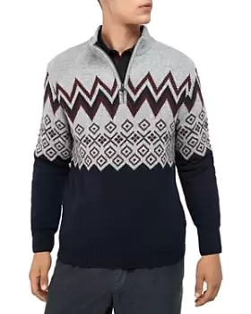 Barbour Kilpin Fair Isle Half Zip Mock Neck Sweater