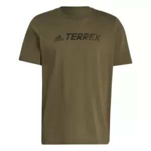 adidas Terrex Logo T Shirt Mens - Green