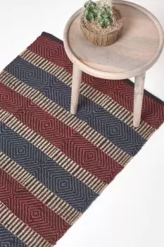 Multicolour Striped Jute Hall Runner, 66 x 200 cm