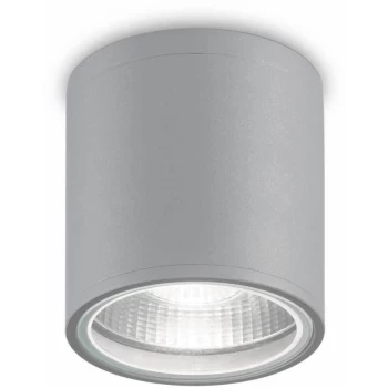 Ideal Lux Gun - 1 Light Round Surface Mounted Downlight Grey IP44