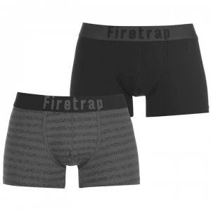 Firetrap 2 Pack Trunks Mens - Black/Stripe