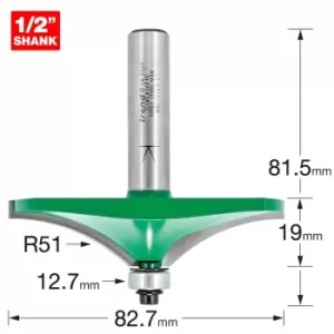 Trend CRAFTPRO Handrail Bearig Guided Router Cutter 82.7mm 19mm 1/2"