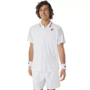 Asics Court GPX Graphic Mens Tennis Polo - White