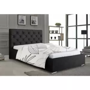 Envisage Trade - Hillary Upholstered Beds - Plush Velvet, King Size Frame, Black - Black