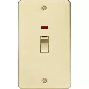 Knightsbridge 45A 2G DP Switch with neon - brushed brass - FP82MNBB