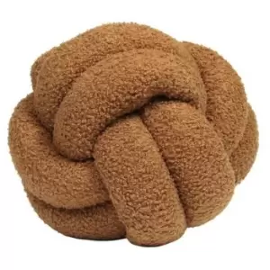 Furn Boucle Fleece Knotted Cushion (One Size) (Ginger) - Ginger