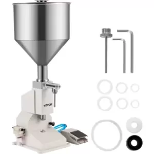 Pneumatic Liquid Filling Machine A02, Pneumatic Paste Filler 5-50ml with Stainless Steel Hopper Bottle Filling Machine for Water Oil Liquid Cream