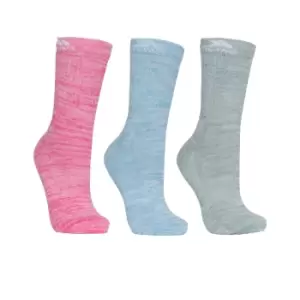 Trespass Womens/Ladies Helvellyn Trekking Socks (Pack Of 3) (6-9 UK) (Rose Melange/Blue Melange/Sage Melange)