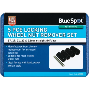 Bluespot - 01533 5 Piece Locking Wheel Nut Remover Set