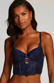 Hunkemoller Kimberley Padded Longline Underwired Bra Blue