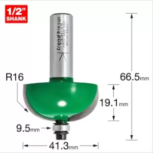 Trend CRAFTPRO Radius Bearing Guided Router Cutter 41.3mm 19mm 1/2"