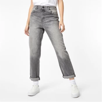 Jack Wills Maddison High Rise Straight Leg Jeans - Grey