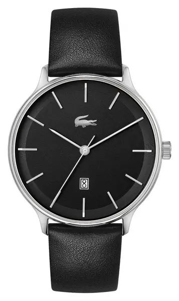 Lacoste 2011199 Mens Club Black Dial Black Leather Watch