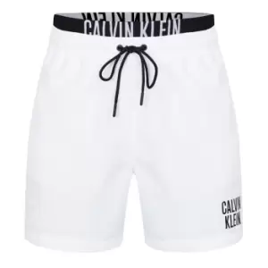 Calvin Klein Medium Double Waistband Swim Shorts - White