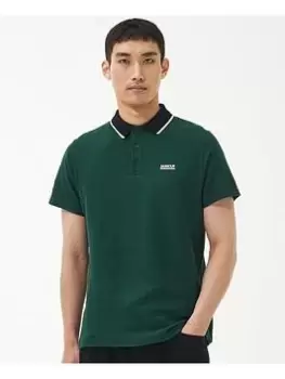 Barbour International Crosby Tipped Polo Shirt - Dark Green, Dark Green, Size 3XL, Men