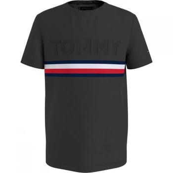 Tommy Hilfiger Embossed T Shirt - Black BDS