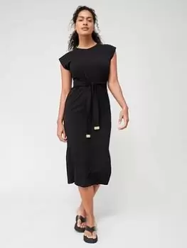 Barbour International Soules Tie Front Midi Dress - Black