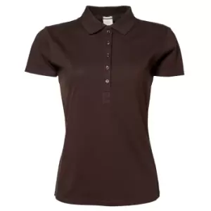 Tee Jays Womens/Ladies Luxury Stretch Short Sleeve Polo Shirt (S) (Chocolate)