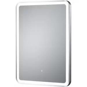 Silver Framed Bathroom Mirror with Touch Sensor 700mm h x 500mm w - Hudson Reed