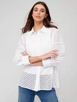 Tommy Hilfiger Lace Relaxed Fleur Shirt - White