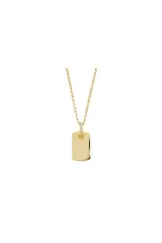 Sterling Silver Gold Tag Necklace