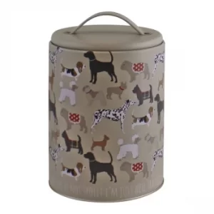 Dog Print Storage Tin, 16.5cm