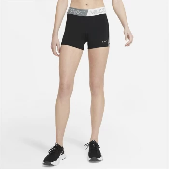 Nike Pro Womens 3" Graphic Shorts - Black/White