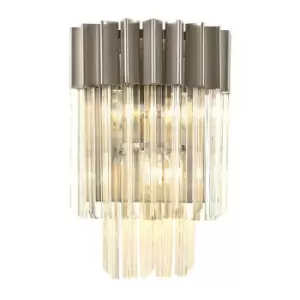 Luminosa Wall 3 Light E14, Polished Nickel, Clear Glass