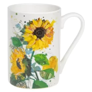 Bug Art Sunflower Embossed Mug