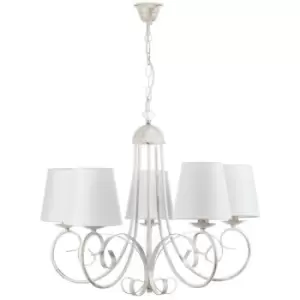 Onli Pompei 5 Light Multi Arm Chandelier With Shades, White With Shades