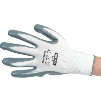 Flat Palm-side Coated Grey/White Gloves - Size 9 - Sitesafe
