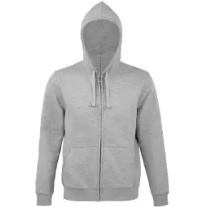 SOLS Mens Spike Full Zip Hooded Sweatshirt (3XL) (Grey Marl)