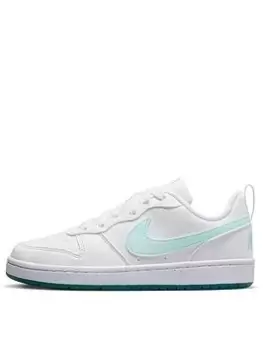 Nike Older Girls Court Borough Low Recraft Trainers, White/Green, Size 4 Older