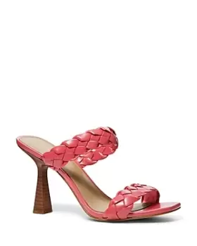 Michael Kors Womens Clara Woven High Heel Sandals