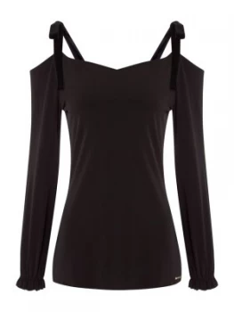 Michael Kors Velvet strap detail top Black