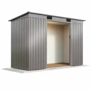 Garden Gear Pent Metal Shed 6.6 X 3.9ft Grey Aluminium