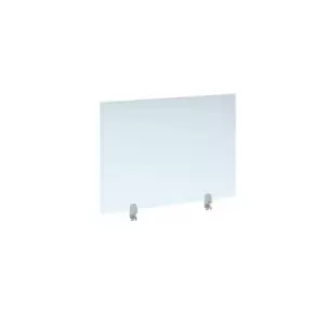 Straight high desktop acrylic screen with white brackets 1000mm x 700mm