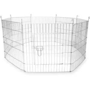 Large Outdoor Pet Playpen (Small / Medium Pets) Silver - Pukkr